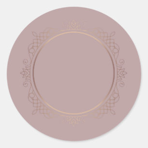 Adesivo Rosa Dourado Elegante Modelo em Branco Adicione Se