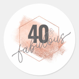 Adesivo Rosa Dourado Foil 40 e chic clássico fabuloso