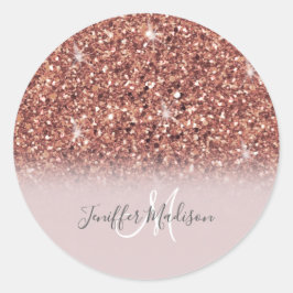 Adesivo Rosa dourado glitter Nome Personalizado