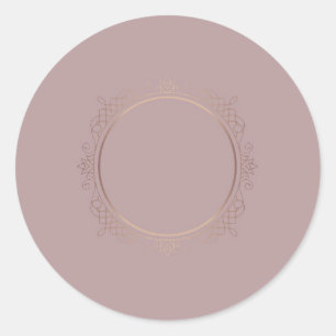 Adesivo Rosa Dourado Modelo em Branco Adicionar Texto Eleg