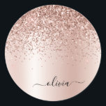 Adesivo Rosa Dourado - Nome do Monograma do Metal com Lant<br><div class="desc">Rosa Dourado - Folha cor-de-rosa esmaecida Folha metálica Sparkle Glitter escovado Nome do Monograma e Etiquetas de Endereço do Adesivo do Partido do Papel Inicial. Isto faz o doce e perfeito aniversário de 16 anos, casamento, chá de panela, aniversário, chá de fraldas ou festa de solteira presente para alguém que...</div>