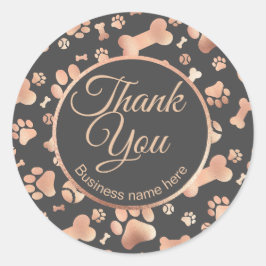 Adesivo Rosa Dourado Obrigado, Cachorro - Impressão de Pai