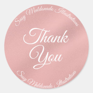 Adesivo Rosa Dourado Obrigado Sticker