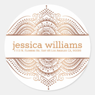 Adesivo Rosa Dourado Paisley Geométrico Design