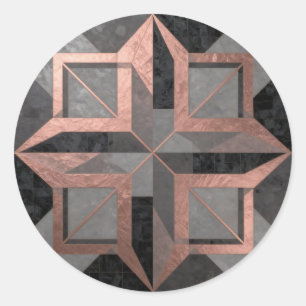 Adesivo Rosa Dourado Preto Mármore Geométrico