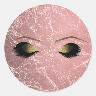 Adesivo Rosa Dourado Rosa Moderno Glamour Mármore & Olhos