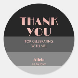 Adesivo Rosa Dourado Script Black Cinzas Strike Aniversári