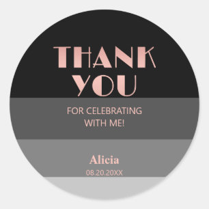 Adesivo Rosa Dourado Script Black Cinzas Strike Aniversári