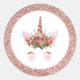 Adesivo Rosa Dourado Unicorn Princess