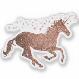 Adesivo Rosa Dourado Unicorn Sticker