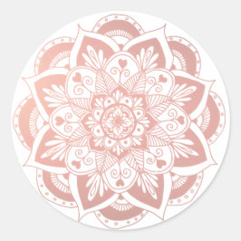 Adesivo Rosa Dourado Vinheta Mandala