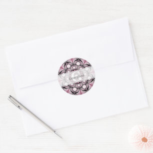 Adesivo Rosa Dusky Personalizado Boho Floral Dot Mandala