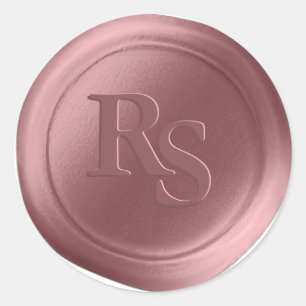 Adesivo Rosa Dusty Monograma de Casal de Cera