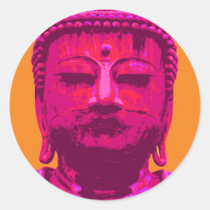 Adesivo Rosa e laranja de Buddha do pop art