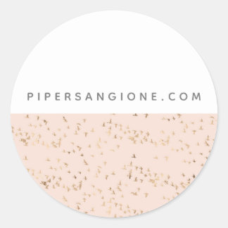 Adesivo Rosa e Pêssego Dourado Simples Personalizados