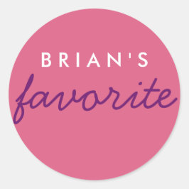 Adesivo Rosa e Roxo Favoritos Personalizados