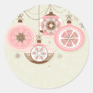 Adesivo Rosa & enfeites de natal retros de Brown