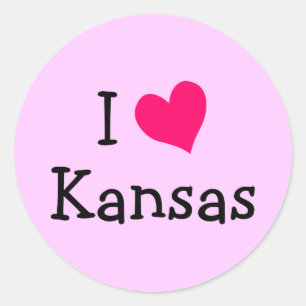 Adesivo Rosa Eu Adoro Kansas