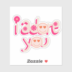Adesivo Rosa "eu te adoro" Smiley Sticker