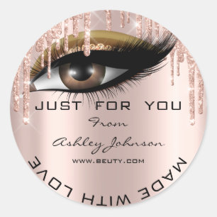 Adesivo Rosa Eyelash do Obrigado de relâmpago feito com a