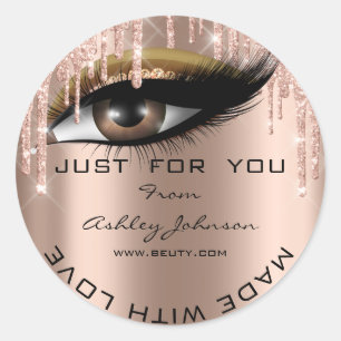 Adesivo Rosa Eyelash do Obrigado Glitter Fabricado Com Nom