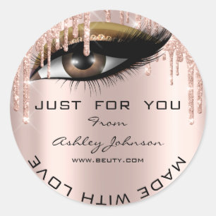Adesivo Rosa Eyelash Obrigado De Dourada Brilhante Feito C