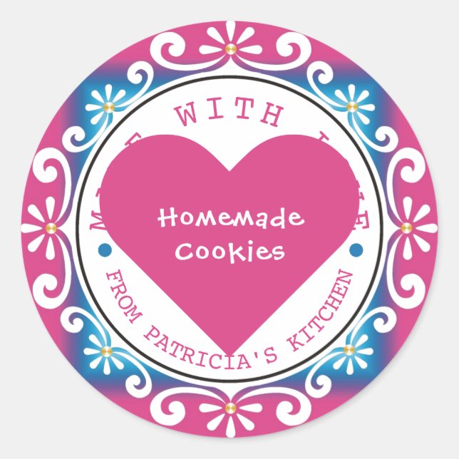 Adesivo Rosa Feita Com Biscoitos De Amor Da Cozinha De (Frente)