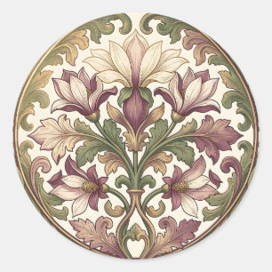Adesivo Rosa Floral Ornata Creme Roxo Vitoriano 