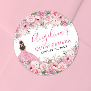 Adesivo Rosa Floral Quinceanera