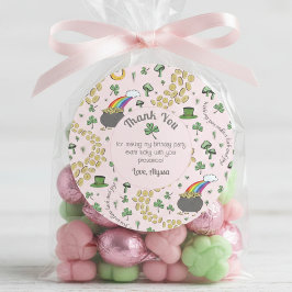 Adesivo Rosa, Fofo & Curvilíneo Agradecimento do Dia de Sã