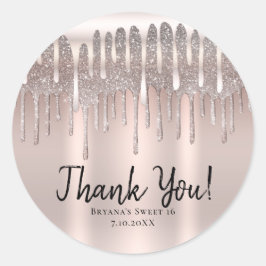 Adesivo Rosa Gelado Dourado com Brilho de Diamante e Efeit