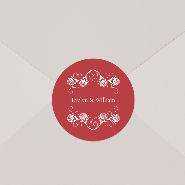 Adesivo Rosa gótica moderna suprime o casamento vermelho d (Criador carregado)