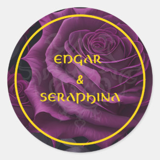 Adesivo Rosa Gótico, preto roxo e Dourado