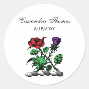 Adesivo Rosa Heráldico e Casaco de Ataque de Braços Cor 