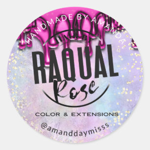 Adesivo Rosa holográfico Dourado do logotipo personalizad