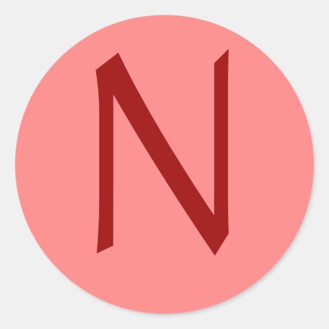 Adesivo Rosa Letter N (Frente)