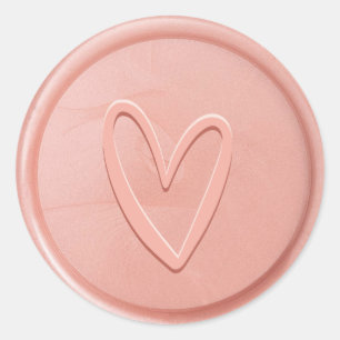 Adesivo Rosa Love Heart Wax Seal Sticker