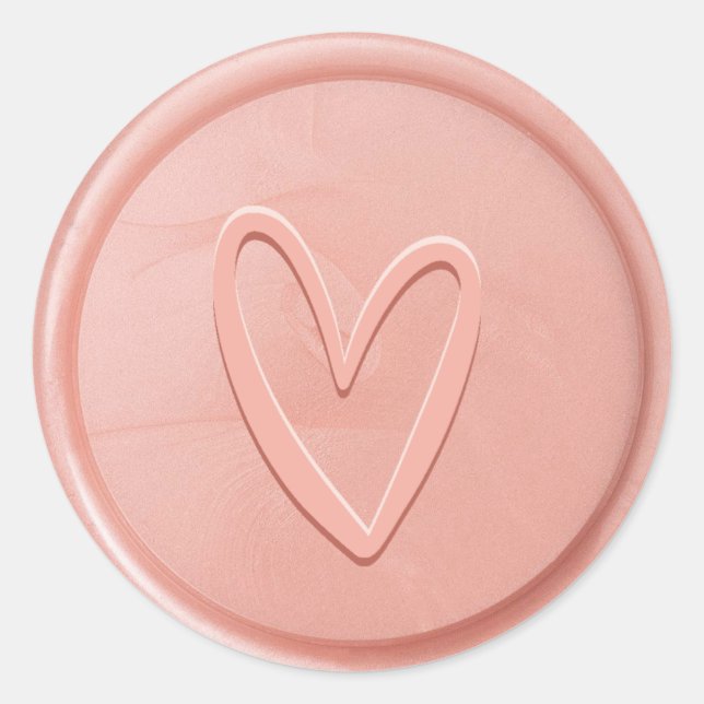 Adesivo Rosa Love Heart Wax Seal Sticker (Frente)