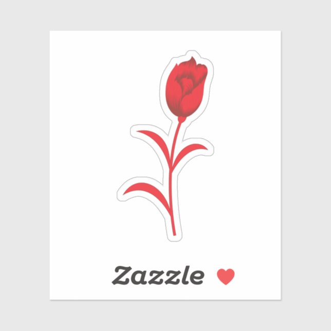 Adesivo Rosa Madder, Lava Vermelho, Design floral (Folha)