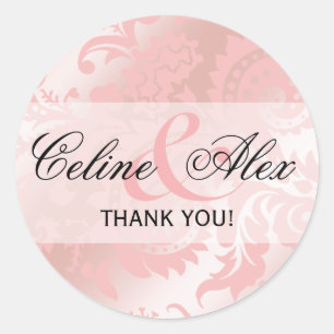 Adesivo Rosa metálico do favor   de Dragontail Paisley