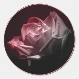Adesivo Rosa no Selo de Envelope de Casamento Bloom