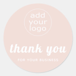Adesivo Rosa O seu logotipo obrigado pelo seu negócio