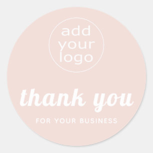 Adesivo Rosa O seu logotipo obrigado pelo seu negócio