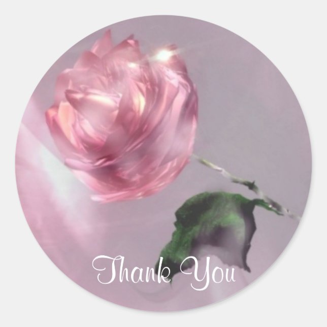 Adesivo Rosa Obrigado Sticker (Frente)