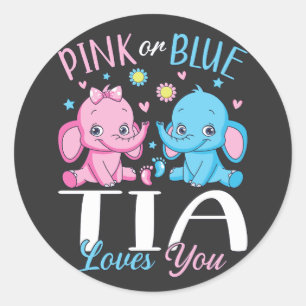 Adesivo Rosa Ou Azul Tia Te Ama Elefante Bebê