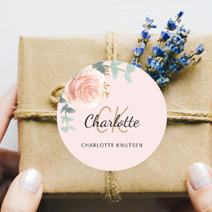 Adesivo Rosa ouro floral eucalipto obrigado