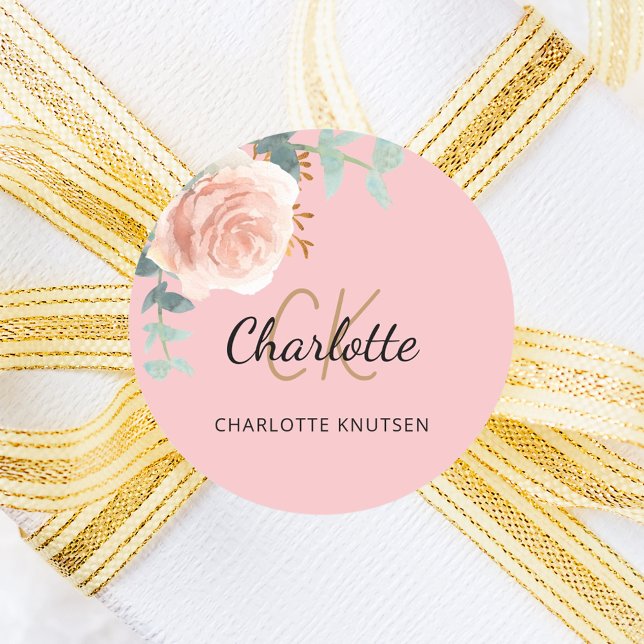 Adesivo Rosa ouro floral eucalipto obrigado (Criador carregado)