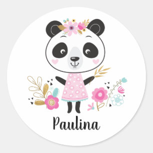 Adesivo Rosa Panda Personalizada Adorável Rapariga