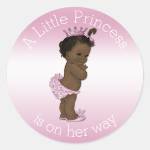 Adesivo Rosa pequeno étnico da princesa chá de fraldas d