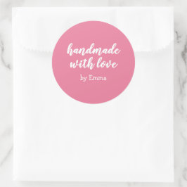 Adesivo Rosa Personalizado Artesanal com Amor Minimalista